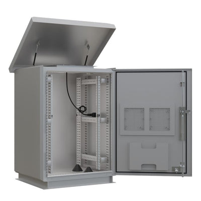 18RU 600mm Deep Outdoor Freestanding Cabinet. IP45 Rated, Grey