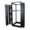 25RU 4 Post Depth Adjustable Open Frame. Inc. 2 x Vertical Cable Management Ducts & 1 x Shelf