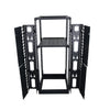 25RU 4 Post Depth Adjustable Open Frame. Inc. 2 x Vertical Cable Management Ducts & 1 x Shelf