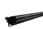 24 Port 19" Cat6A Shielded Patch Panel