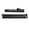 1RU 19" 24 Port Shielded Angled Unloaded Patch Panel, with Rear Support Bar