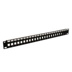 1RU 19" 24 Port Patch Panel Suitable for STP & UTP Applications, with Rear Support Bar