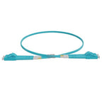 LC-LC OM4 Duplex Fibre Lead, Aqua LSZH Jacket - 1m