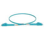 LC-LC OM4 Duplex Fibre Lead, Aqua LSZH Jacket - 1m
