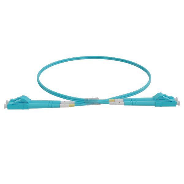 LC-LC OM4 Duplex Fibre Lead, Aqua LSZH Jacket - 30m