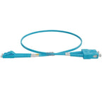 LC-SC OM4 Duplex Fibre Lead, Aqua LSZH Jacket - 2m