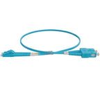LC-SC OM4 Duplex Fibre Lead, Aqua LSZH Jacket - 15m