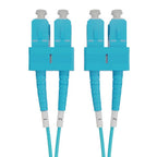 SC-SC OM4 Duplex Fibre Lead, Aqua LSZH Jacket - 1.5m