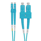 LC-SC OM4 Duplex Fibre Lead, Aqua LSZH Jacket - 20m