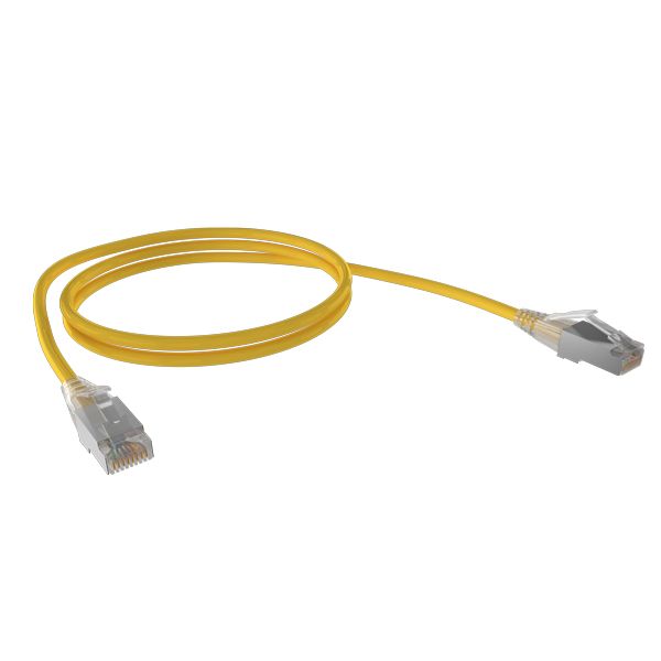 Cat6A 26AWG S/FTP 10G RJ45 Patch Lead, Yellow LSZH Jacket, 10m