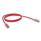 Cat6A 26AWG UTP 10G RJ45 Patch Lead, Red LSZH Jacket, 5m