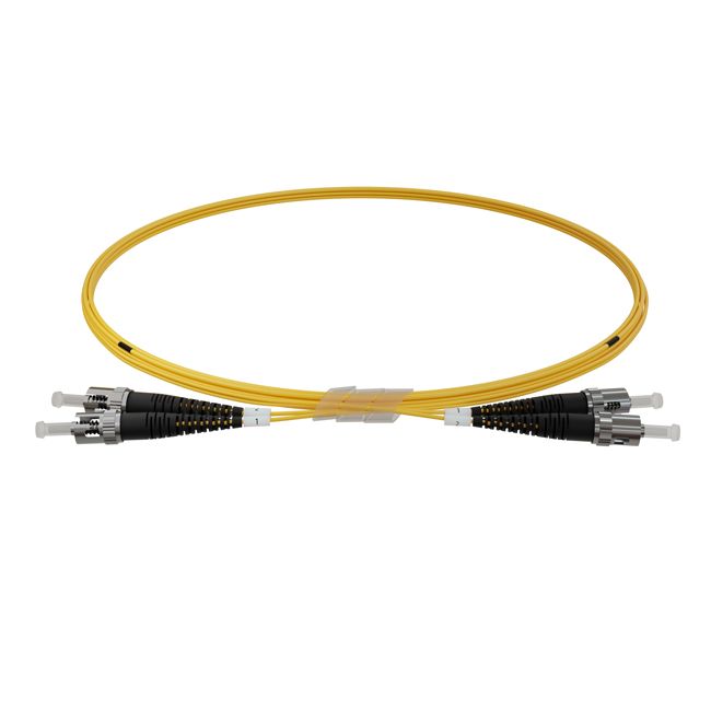 ST-ST OS2 (G657A1) Duplex Fibre Lead, Yellow LSZH Jacket - 3m