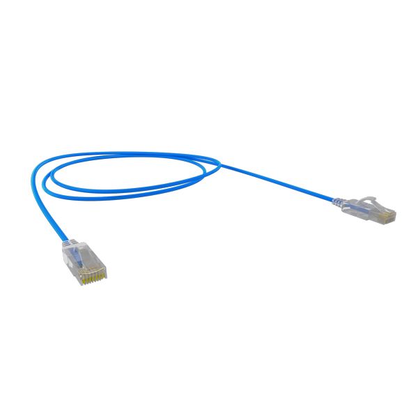 Cat6A 30AWG UTP 10G RJ45 Patch Lead, Blue LSZH Jacket, 10m