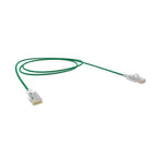 Cat6A 30AWG UTP 10G RJ45 Patch Lead, Green LSZH Jacket, 10m