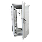 24RU 800mm Deep Outdoor Freestanding Cabinet w/ Front & Rear Doors. IP45 Rated. Colour: Grey