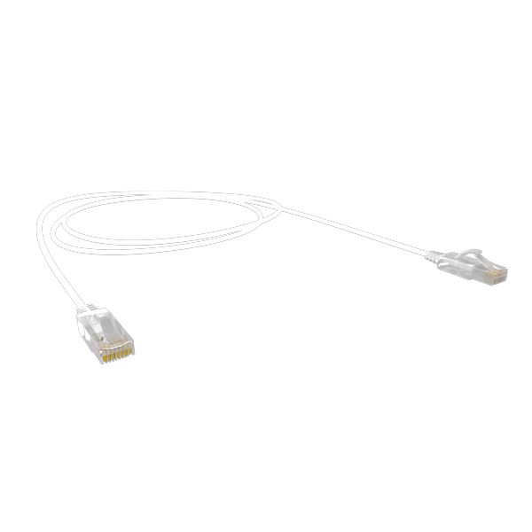 Cat6A 30AWG UTP 10G RJ45 Patch Lead, White LSZH Jacket, 5m