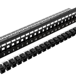 24 Port 1RU Cat6A UTP Patch Panel, Complete with 24 x Cat6A Keystone Jacks