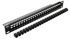 24 Port 1RU Cat6A UTP Patch Panel, Complete with 24 x Cat6A Keystone Jacks