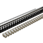 24 Port 1RU Cat6A STP Patch Panel with 24 x Cat6A Keystone Jacks