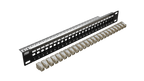 24 Port 1RU Cat6A STP Patch Panel with 24 x Cat6A Keystone Jacks