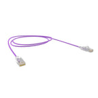 CERTECH Cat6A 30AWG UTP 10G RJ45 Patch Lead, Purple LSZH Jacket, 5m