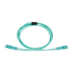 Duplex Stainless Steel Armoured Fibre Patch Lead, LC-LC OM4, Aqua LSZH Jacket, 12.5m