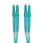 Duplex Stainless Steel Armoured Fibre Patch Lead, LC-LC OM4, Aqua LSZH Jacket, 12.5m