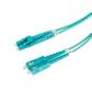 Duplex Stainless Steel Armoured Fibre Patch Lead, LC-SC OM4, Aqua LSZH Jacket, 5m