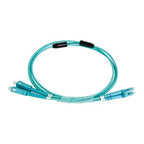 Duplex Stainless Steel Armoured Fibre Patch Lead, LC-SC OM4, Aqua LSZH Jacket, 10m
