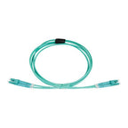 Duplex Stainless Steel Armoured Fibre Patch Lead, LC-LC OM4, Aqua LSZH Jacket, 3m