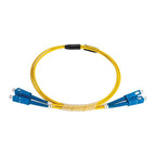 Duplex Stainless Steel Armoured Fibre Patch Lead, SC-SC OS2, Yellow LSZH Jacket, 3m