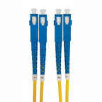 Duplex Stainless Steel Armoured Fibre Patch Lead, SC-SC OS2, Yellow LSZH Jacket, 15m