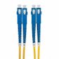Duplex Stainless Steel Armoured Fibre Patch Lead, SC-SC OS2, Yellow LSZH Jacket, 15m