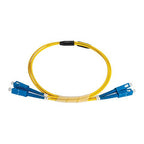 Duplex Stainless Steel Armoured Fibre Patch Lead, SC-SC OS2, Yellow LSZH Jacket, 20m