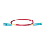 LC-LC OM4 Duplex Fibre Lead, Red LSZH Jacket - 10m