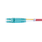 LC-LC OM4 Duplex Fibre Lead, Red LSZH Jacket - 10m