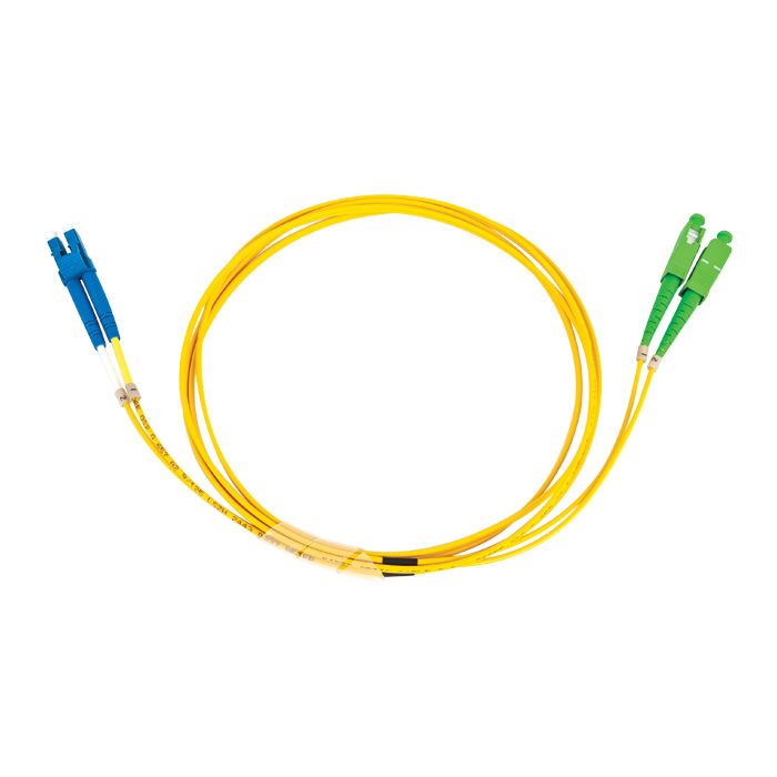 LC-SCA OS2 (G657A2) Duplex Fibre Lead, Yellow LSZH Jacket - 15m