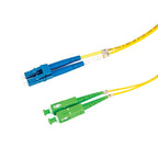 LC-SCA OS2 (G657A2) Duplex Fibre Lead, Yellow LSZH Jacket - 15m