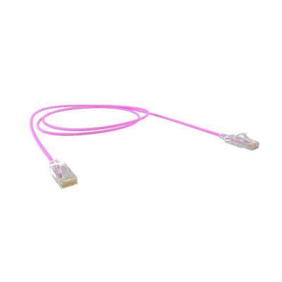 Cat6A 30AWG UTP 10G RJ45 Patch Lead, Pink PVC Jacket, 3m