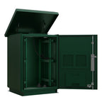 18RU 600mm Deep Outdoor Freestanding Cabinet. IP45 Rated, Forest Green **Made to Order**