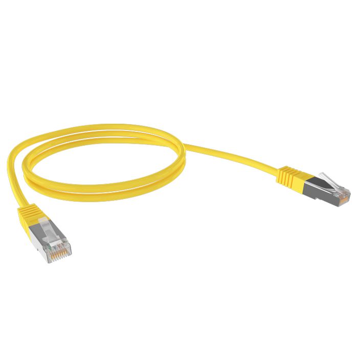 Cat6A 26AWG S/FTP 10G RJ45 Patch Lead, 7.5m, Yellow PVC Jacket