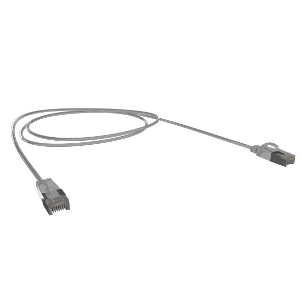 CERTECH Cat6A 34AWG S/FTP 10G RJ45 Patch Lead, Grey LSZH Jacket, 3m