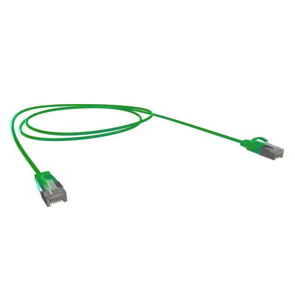 Cat6A 34AWG S/FTP 10G RJ45 Patch Lead, Green LSZH Jacket, 0.5m