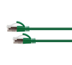 Cat6A 34AWG S/FTP 10G RJ45 Patch Lead, Green LSZH Jacket, 3m