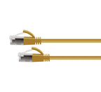 Cat6A 34AWG S/FTP 10G RJ45 Patch Lead, Yellow LSZH Jacket, 0.25m