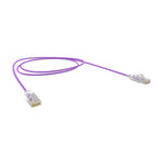 Cat6A 30AWG UTP 10G RJ45 Patch Lead, Purple PVC Jacket, 10m