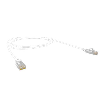 Cat6A 30AWG UTP 10G RJ45 Patch Lead, White PVC Jacket, 10m