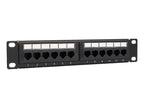 10" 12 Port Cat5e Patch Panel for Mini Cabinets