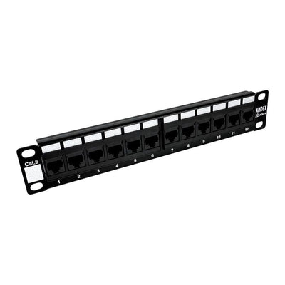 10" 12 Port Cat6 Patch Panel for Mini Cabinets
