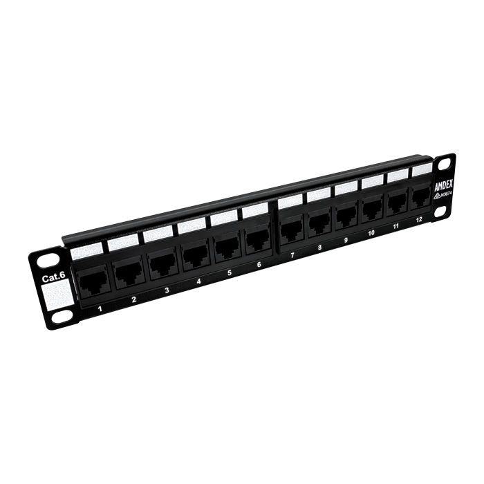 10" 12 Port Cat6 Patch Panel for Mini Cabinets